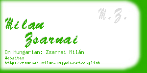 milan zsarnai business card